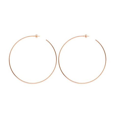 14k Rose Gold Hoop Earrings 90mm Shoulder Dusters