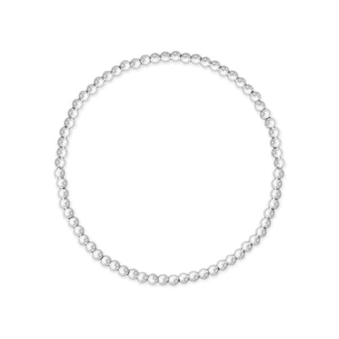 Sterling Silver 3mm Bead Stretch Bracelet Made in the USA