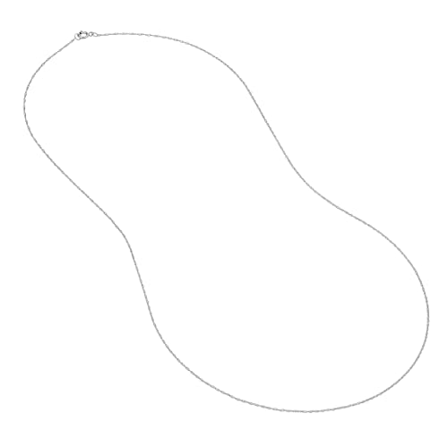14k White Gold. 07mm Rope Chain Necklace
