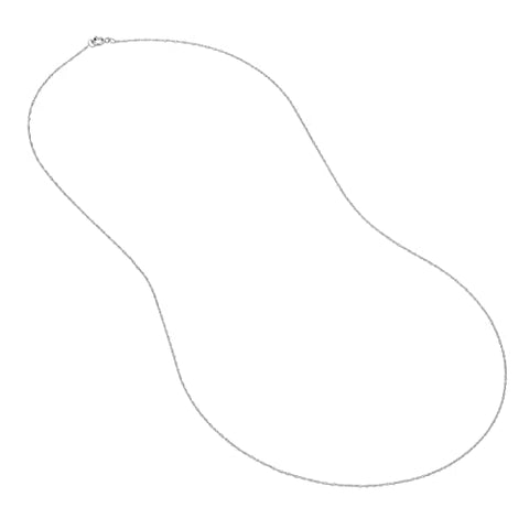 14k White Gold. 07mm Rope Chain Necklace