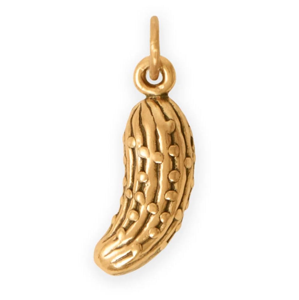Pickle Charm Gold-plated Sterling Silver