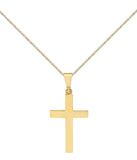 10k Yellow Gold Straight Edged Cross Necklace 18-inch