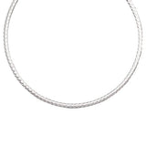 Reversible 4mm Omega Necklace Sterling Rhodium on Silver Non-tarnish