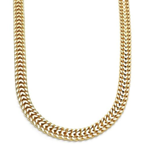 Gold-plated Double Row Curb Chain Necklace, 18-inch Length