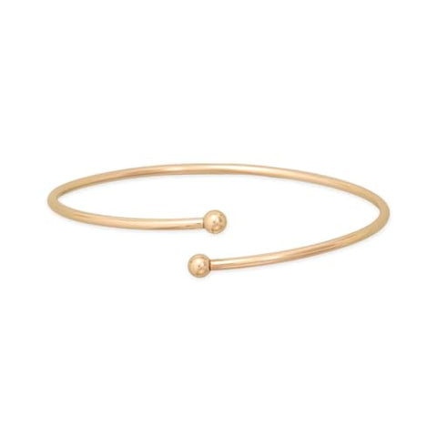 Flex Bangle with Bead Ends for Charms 14k Gold-filled