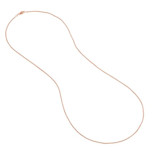 AzureBella Jewelry 14k Rose Gold-plated Silver Wheat Chain 1.25mm Width - 24 inch