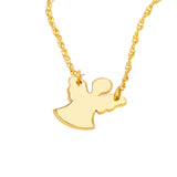14k Yellow Gold Angel Necklace on Rope Chain Adjustable Length