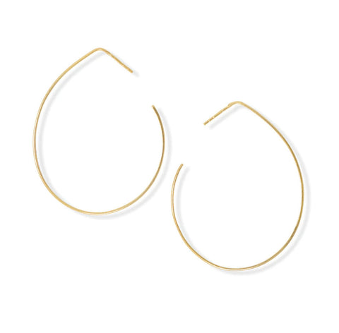 Pear Shape Hoop Wire Earrings 14k Gold-plated Silver