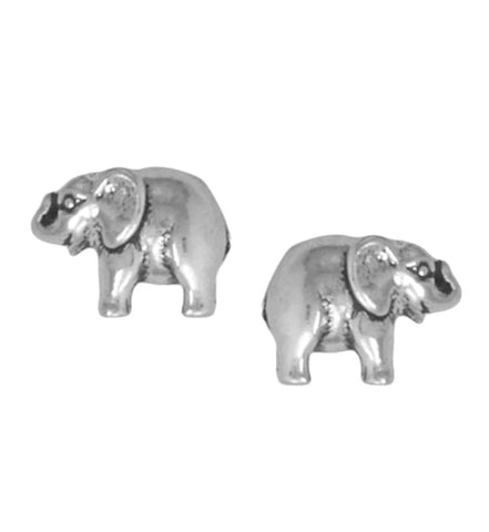 Elephant Stud Earrings Sterling Silver - Made in the USA