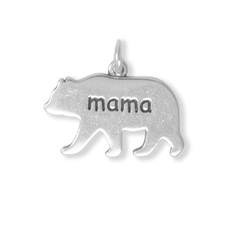 Mama Bear Charm Sterling Silver