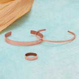 Hammered Finish Copper Cuff Bracelet 6.8mm width - Made in the USA