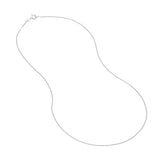 14k White Gold Curb Chain Necklace 0.9mm, 18-inch length