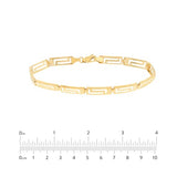 14k Yellow Gold Greek Key Link Bracelet Mens or Womens 7.75 inches