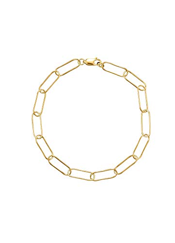 Paperclip Link Bracelet 14k Gold-filled with Lobster Clasp