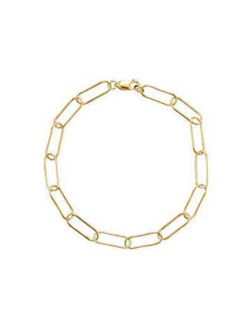 Paperclip Link Bracelet 14k Gold-filled with Lobster Clasp