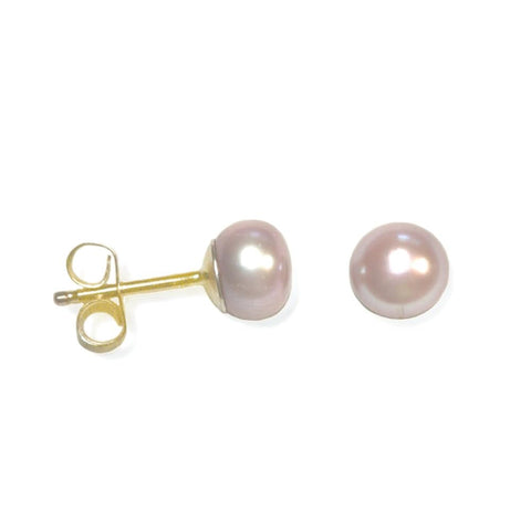 Pink to Mauve Cultured Freshwater Pearl Stud Earrings Gold-filled
