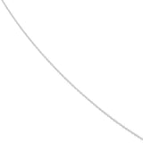 10k White Gold Cable Chain Necklace with Sliding Adjustable Bead