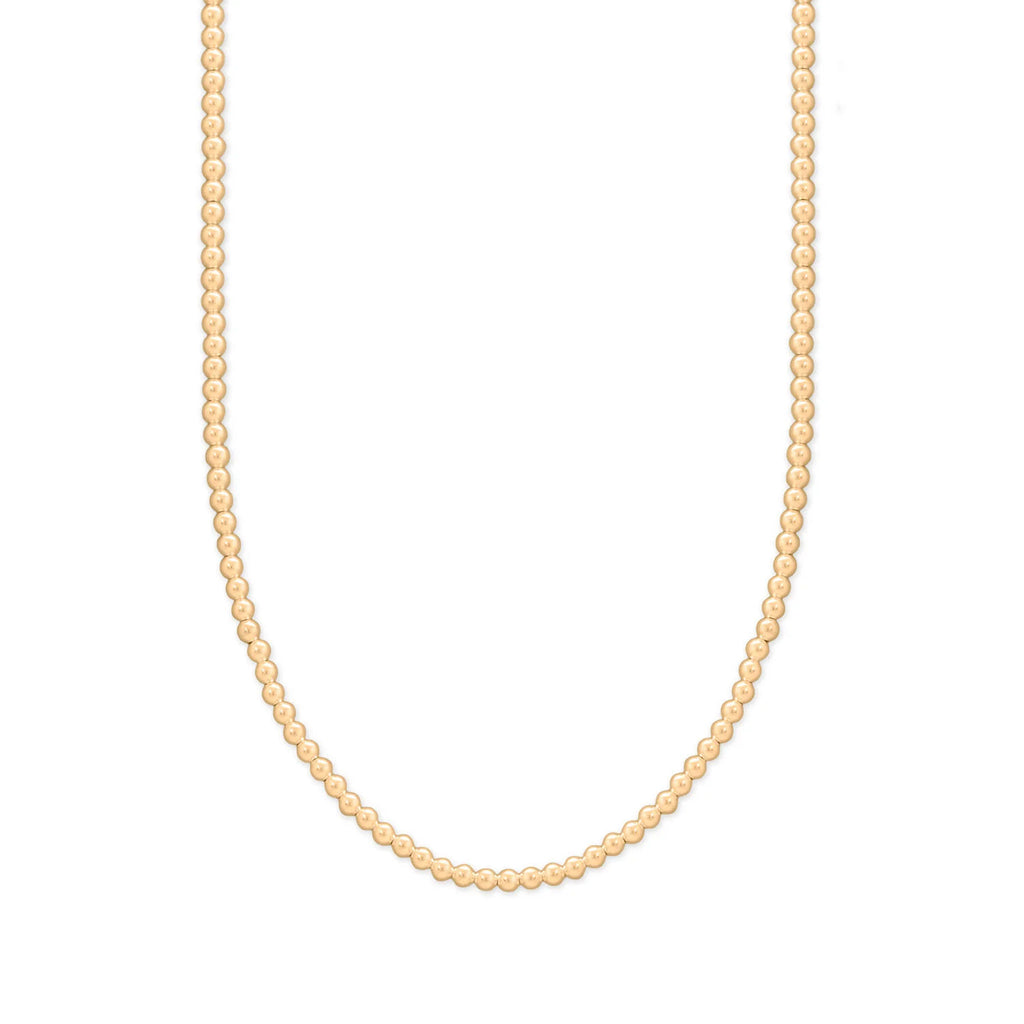 Bead Necklace 14k Gold Filled 3mm Adjustable Length