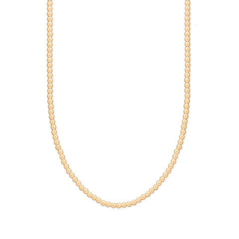 Bead Necklace 14k Gold Filled 3mm Adjustable Length
