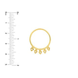 14k Yellow Gold Diamond Ring with Five Triangle Charms