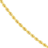 14k Yellow Gold Rope Chain for Men or Women 2.9mm, 18-inch