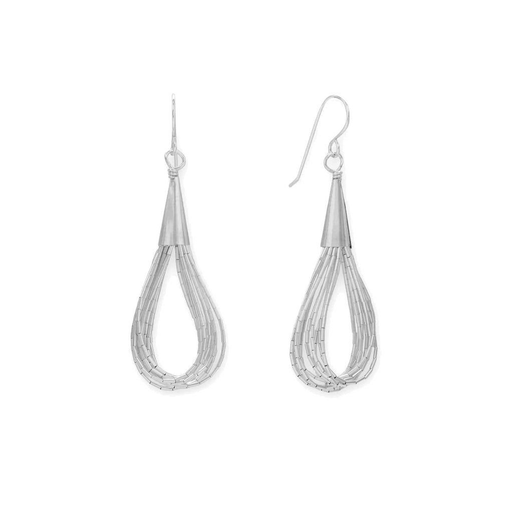 Liquid Silver Earrings 10-strand Sterling Silver- Handmade