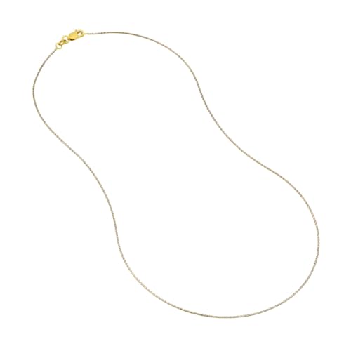 14k Two Tone Gold Diamond-cut Wheat Chain, 18 inches