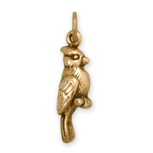 Gold-plated Sterling Silver Cardinal Bird Charm
