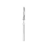 14k White Gold Dangle Staple Bar Earrings with Lever Backs