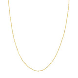 14k Yellow Gold Diamond-cut Saturn Satellite Curb Chain 2mm, 18-inch