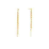 14K Yellow Gold Tassel Fringe Hammered Forzentina Chain Earrings