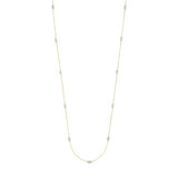 Gold-plated and Sterling Silver Diamond-cut Bead Station Necklace, 36-inch
