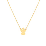 14k Yellow Gold Angel Necklace on Rope Chain Adjustable Length