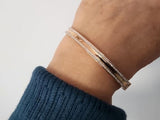 14k Rose Gold Bangle Bracelet with Laser-cut Glitter Strips