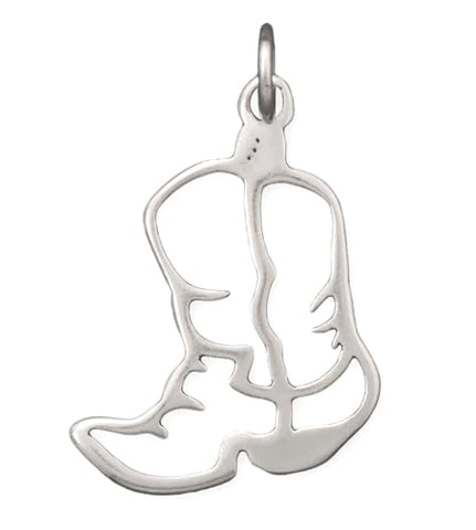 Sterling Silver Cut Out Slouchy Boot Charm Cowgirl