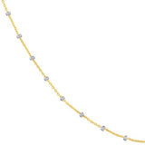14k Gold Two-tone Satellite Chain Necklace 1.8mm, 20-inch Length