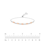 Bolo Bracelet with Diamond-cut Beads Rose Gold and Rhodium on Sterling Silver