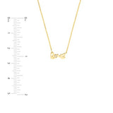 14k Yellow Gold Mini Word Love Necklace with Genuine Diamond Accent