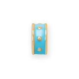 Gold-plated Dotted Wheel Bead Charm - Multiple Colors Available