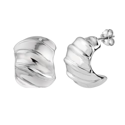 Wide Hoop Earrings Artform Designer Collection Rhodium-plated Sterling Silver Nontarnish