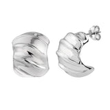 Wide Hoop Earrings Artform Designer Collection Rhodium-plated Sterling Silver Nontarnish