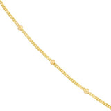 14k Yellow Gold Diamond-cut Saturn Satellite Curb Chain 2mm, 18-inch