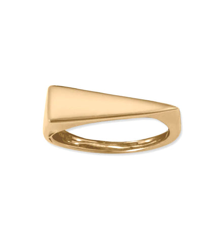 Triangle Slice Ring 14k Yellow Gold-plated Silver Stackable