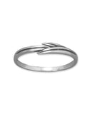 Set of Three Stacked Rings Rosemary Sprig Design Sterling Silver