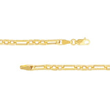 14k Yellow Gold Wide Figaro Chain Bracelet