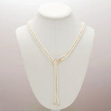 Cultured Freshwater Pearl Two Strand Lariat Necklace 14k Gold Filled 24-inch Length