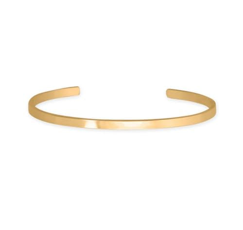 Cuff Bracelet 3.2mm Width 14k Gold-plated Silver - Made in the USA