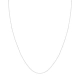 10k White Gold Cable Chain Necklace with Sliding Adjustable Bead