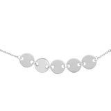14k White Gold Disk Chain Necklace Adjustable Length