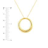14k Yellow Gold 3D Open Circle Necklace with 17-inch Chain